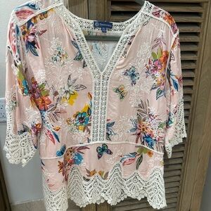 Democracy Crochet Peplum Top size xs